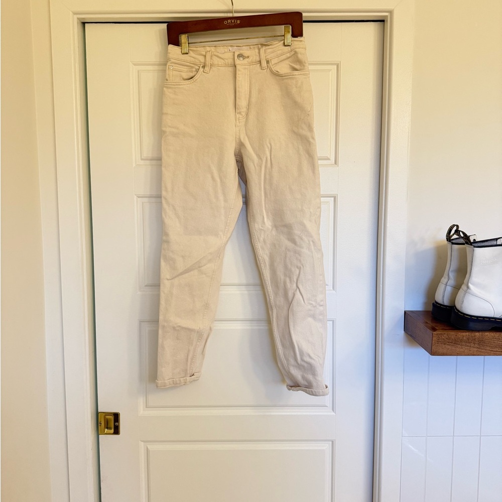 Mango Cream Denim Pants